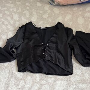 Elegant Black Women's Crop Top Zara xs